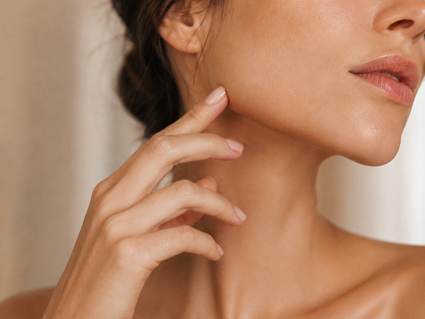 Dermal filler contouring, close detail
